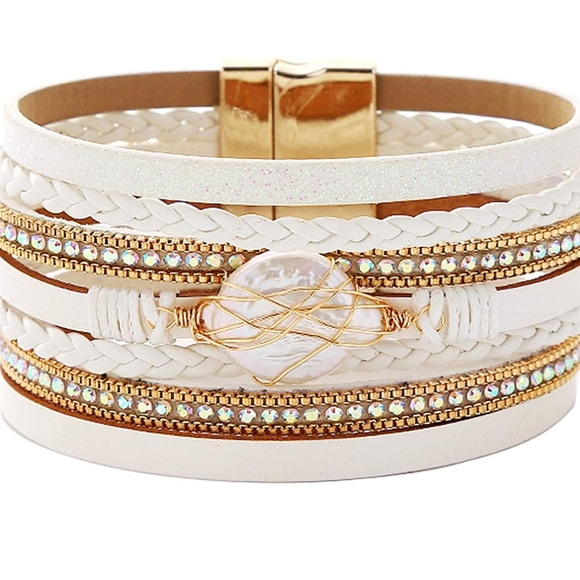 New BOHO Layered Leather Wrap Bracelet - Picture 4 of 6